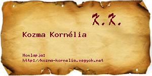 Kozma Kornélia névjegykártya
